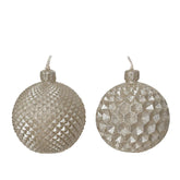 Decoris Paraffin Wax Candle with Glitters 6.5cm - Metallic Champagne (2 Assorted)